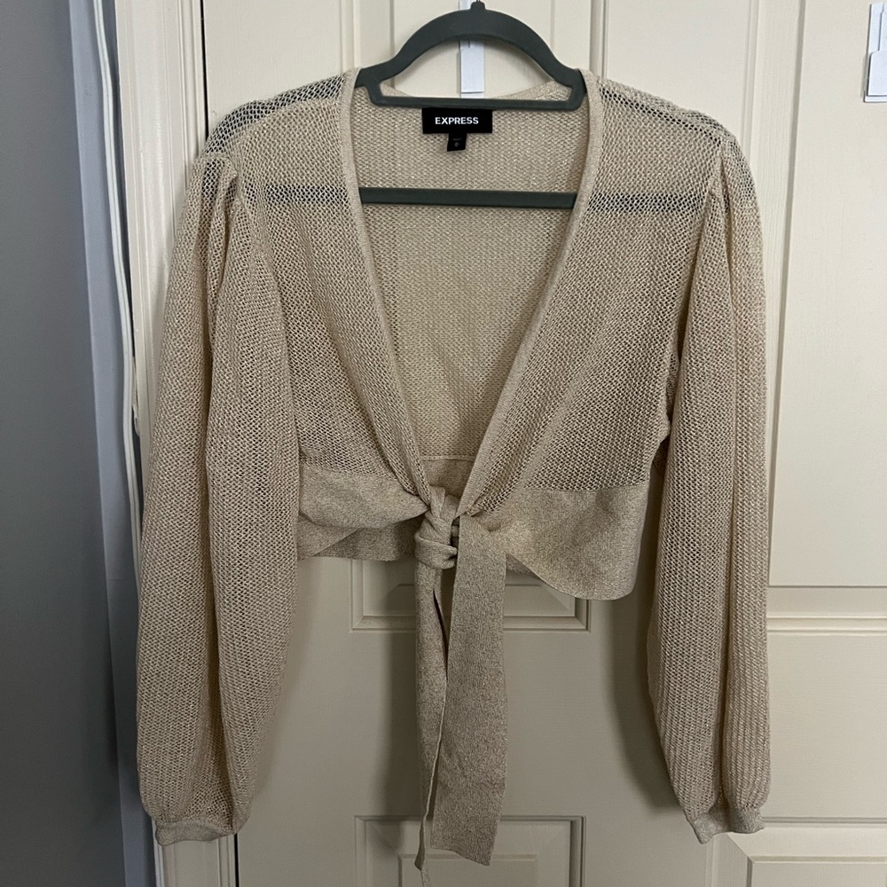 Metallic Gold Wrap Top ✨
